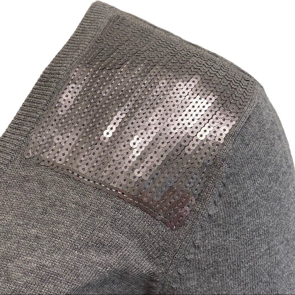 Torrid Gray Button Down Sequins Shoulder Sweater - image 4